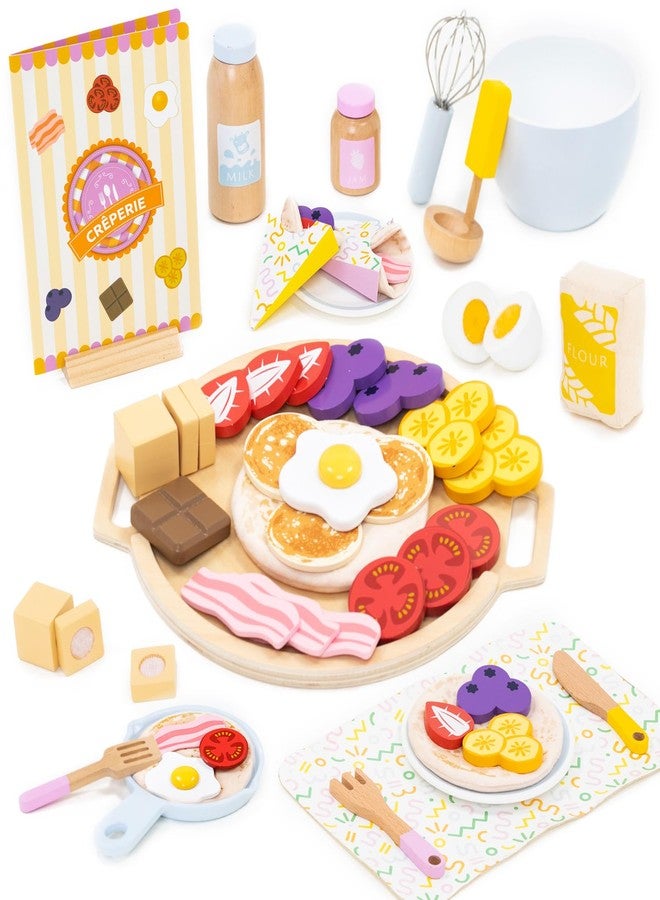 مجموعة ألعاب طعام خشبية على شكل فطائر من GNAYUIJ، مجموعة طعام للعب التخيلي في مطبخ الطبخ للأطفال، ألعاب تعليمية للأطفال الصغار من عمر 3 إلى 8 سنوات، هدية عيد ميلاد ممتعة ومبتكرة للأولاد والبنات - Image 1